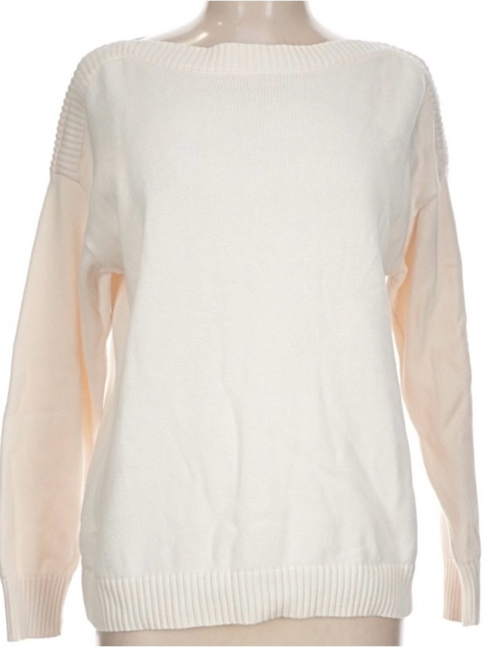 LOFT Cream Boatneck Pullover Sweater L